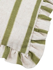 Wylder Olive Connie Stripe Ruffle Filled Cushion - Image 5 of 5