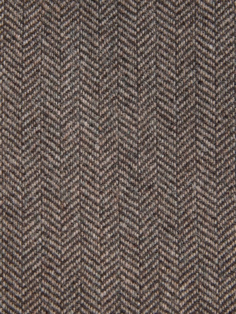 Taupe Brown Slim Fit Signature Wool Blend Herringbone Nova Fides Blazer - Image 14 of 14 Taupe Brown Slim Fit Signature Wool Blend Herringbone Nova Fides Blazer - Image 14 of 14