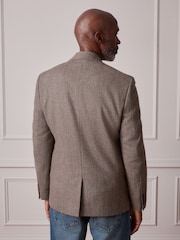 Taupe/Braun - Schmale Passform - Signature Nova Fides Blazer aus Wollmischung mit Fischgrätmuster - Bild 3 von 8