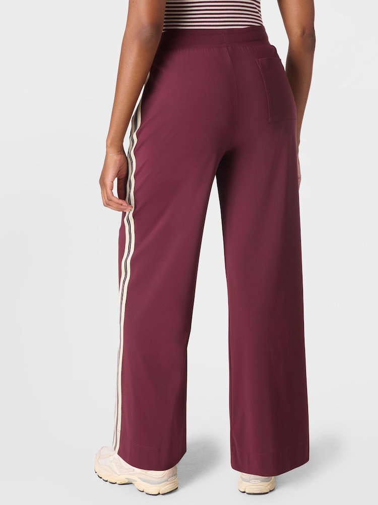 Sweaty Betty Red 32 inch inside seam Explorer Side Stripe Wide Leg 32" Trousers - Image 2 of 7
