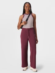 Sweaty Betty Red 32 inch inside seam Explorer Side Stripe Wide Leg 32" Trousers - Image 3 of 7