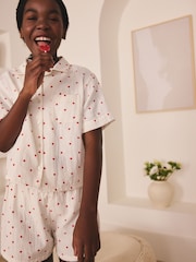 Red/Ecru Heart Print Button Through Valentine Pyjama (2-16yrs) - Image 3 of 3