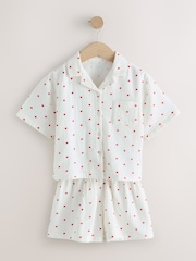 Red/Ecru Heart Print Button Through Valentine Pyjama (2-16yrs) - Image 4 of 7