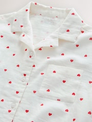Red/Ecru Heart Print Button Through Valentine Pyjama (2-16yrs) - Image 6 of 7