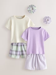 Lilac Purple Woven Bottom Pyjamas 2 Pack (3-16yrs) - Image 1 of 6