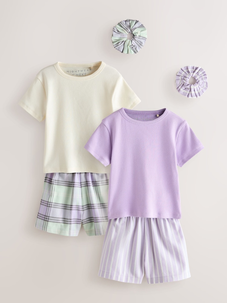 Lilac Purple Woven Bottom Pyjamas 2 Pack (3-16yrs) - Image 1 of 6