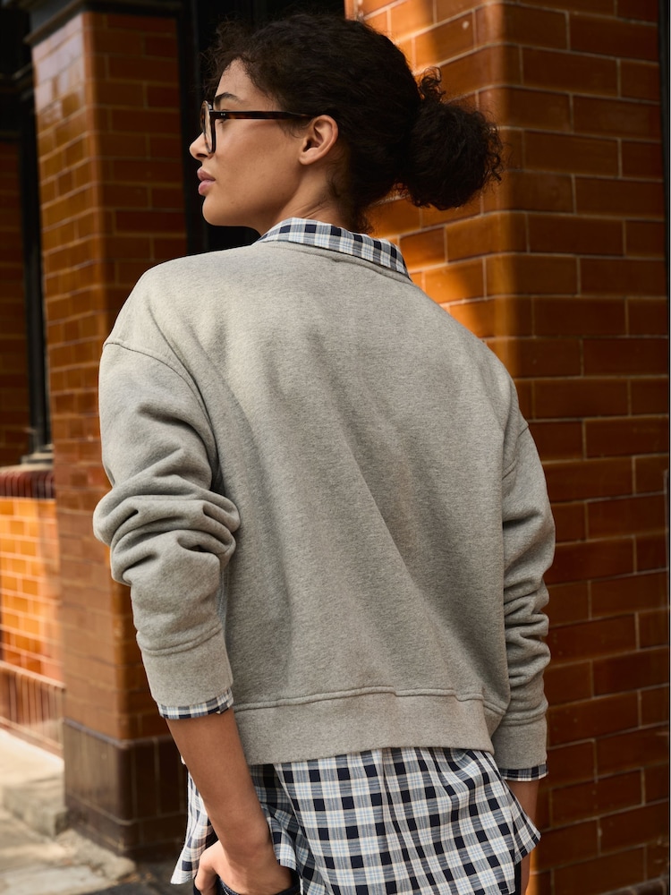 Baukjen Grey Blake Cropped Sweatshirt - Image 2 of 4 Baukjen Grey Blake Cropped Sweatshirt - Image 2 of 4