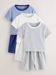 Blue Short Pyjamas 3 Pack (3-16yrs) - Image 1 of 7