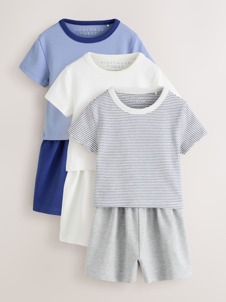 Blue Short Pyjamas 3 Pack (3-16yrs) - Image 1 of 7