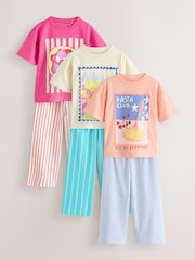 Orange/Pink Orange/Blue/Pink Wide Leg Pyjamas 3 Pack (3-16yrs) - Image 6 of 12