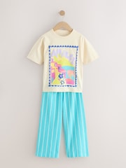 Orange/Pink Orange/Blue/Pink Wide Leg Pyjamas 3 Pack (3-16yrs) - Image 9 of 12