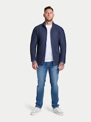 Raging Bull Blue Textured Zip Through Jacket - Image 1 of 9