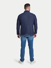 Raging Bull Blue Textured Zip Through Jacket - Image 4 of 9
