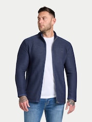 Raging Bull Blue Textured Zip Through Jacket - Image 7 of 9