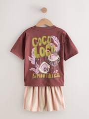 Purple/Orange Short Pyjamas 3 Pack (3-16yrs) - Image 8 of 12