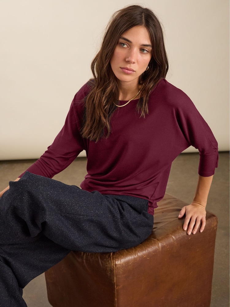 Baukjen Red Spenser Relaxed Boat Neck Top - Image 1 of 2 Baukjen Red Spenser Relaxed Boat Neck Top - Image 1 of 2