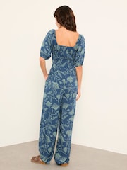 FatFace Helena Navy Summer Meadow Petite Jumpsuit - Image 2 of 5