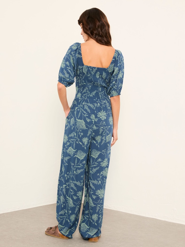 FatFace Helena Navy Summer Meadow Petite Jumpsuit - Image 2 of 5