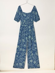FatFace Helena Navy Summer Meadow Petite Jumpsuit - Image 5 of 5