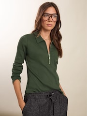 Baukjen Green Cotton Zip Sweat Top - Image 4 of 5