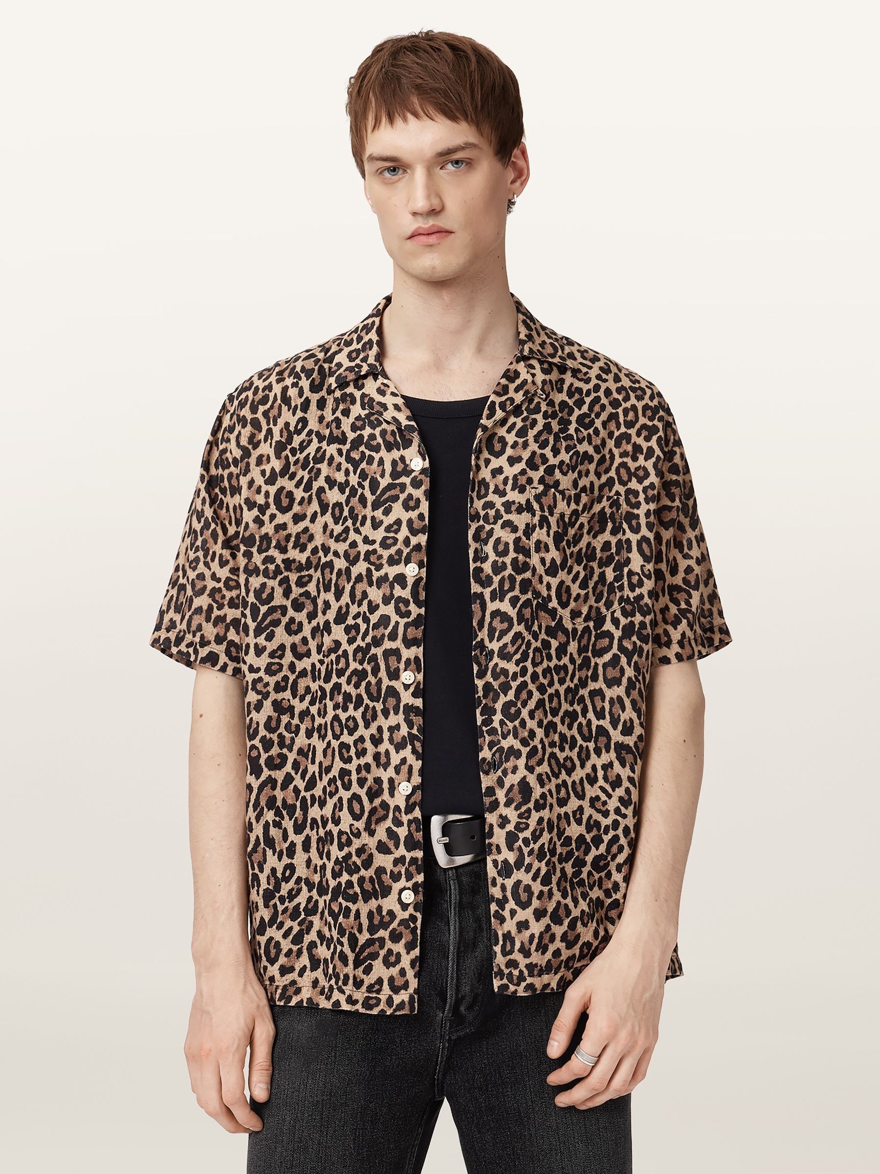 Buy AllSaints Brown Leopardone Short Sleeve Shirt from Next USA
