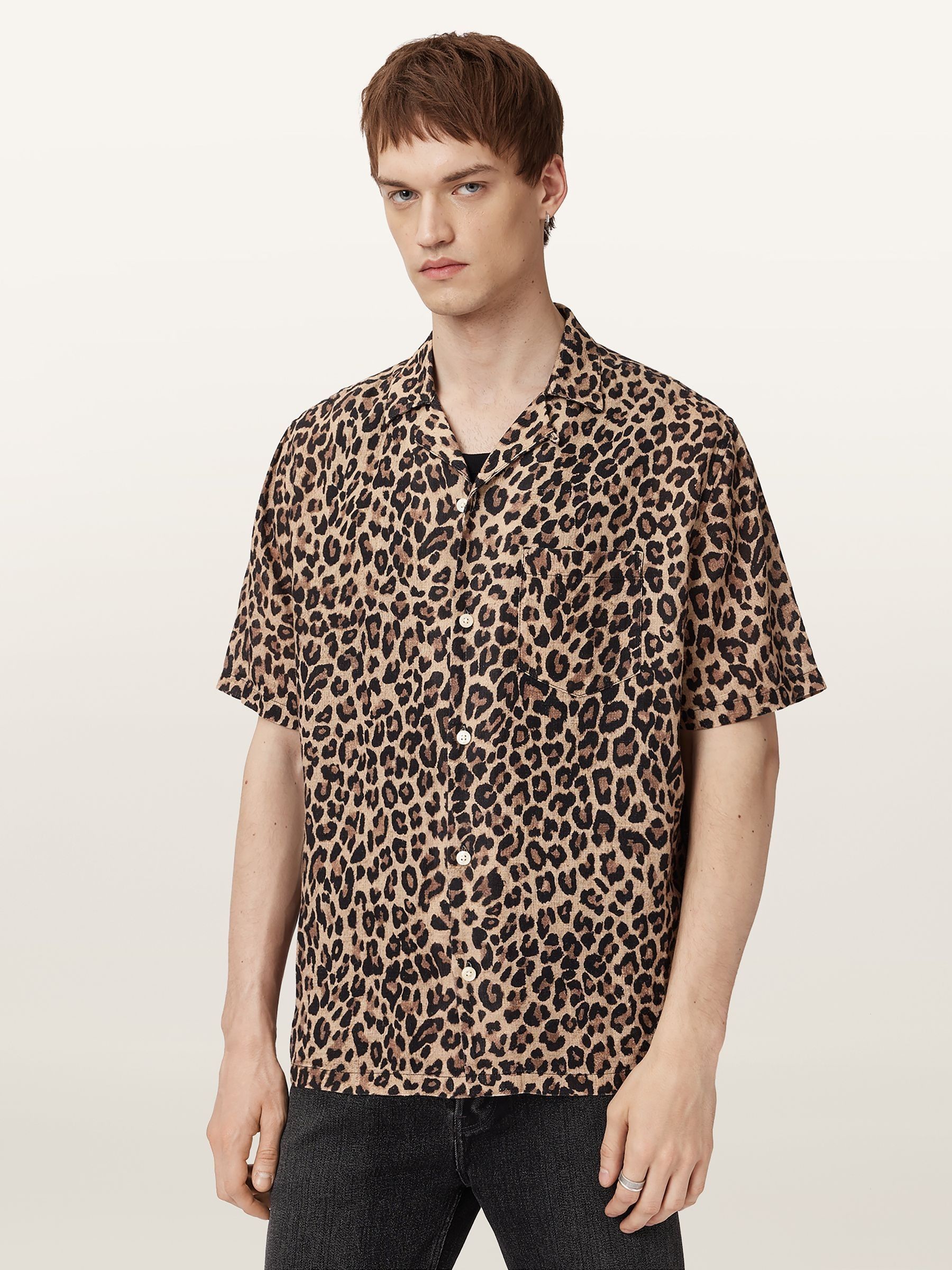 Buy AllSaints Brown Leopardone Short Sleeve Shirt from Next USA