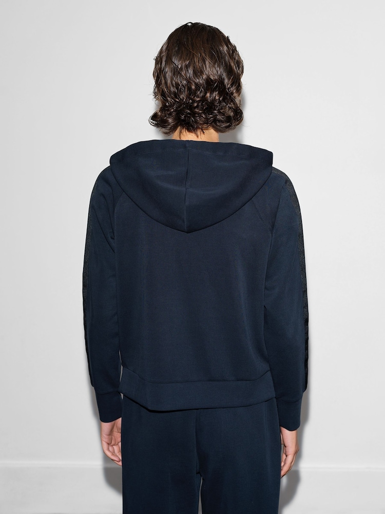 French Connection Blue Wren Slv Trim Detail Hoodie - Image 2 of 4