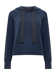 French Connection Blue Wren Slv Trim Detail Hoodie - Image 4 of 4