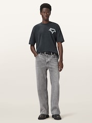 AllSaints Black Drip Short Sleeve Crew Neck T-Shirt - Image 3 of 8