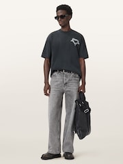 AllSaints Black Drip Short Sleeve Crew Neck T-Shirt - Image 5 of 8
