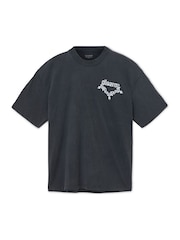AllSaints Black Drip Short Sleeve Crew Neck T-Shirt - Image 8 of 8