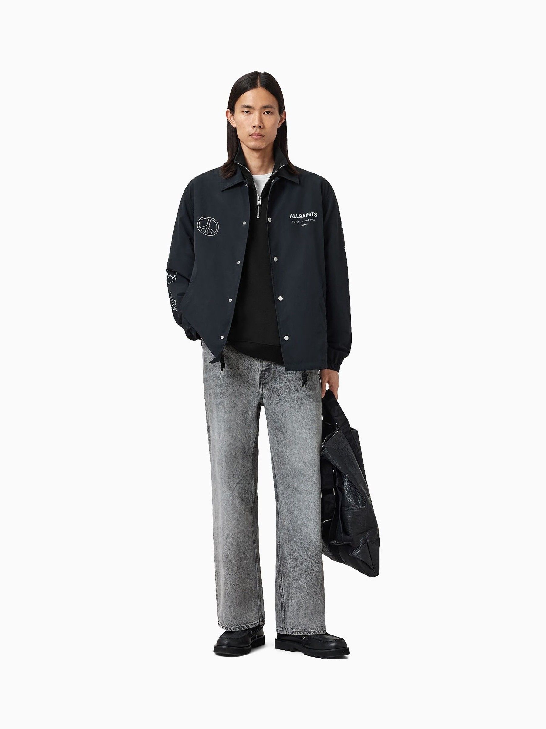 Buy AllSaints Black Underground Half Zip Sweatshirt from Next Romania