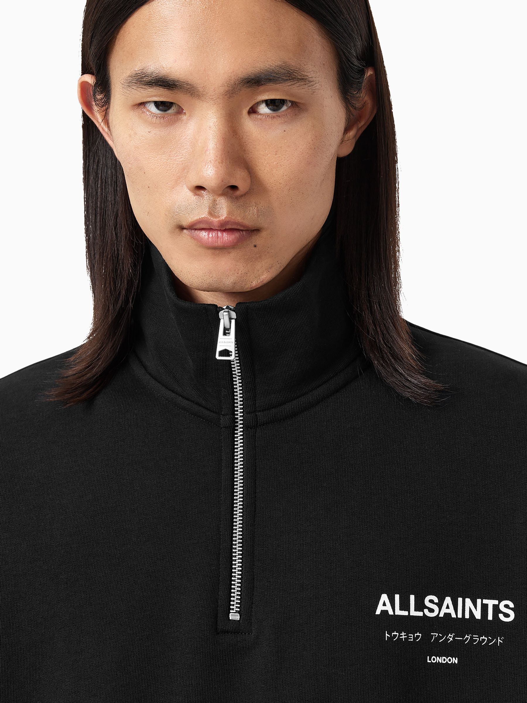 Buy AllSaints Black Underground Half Zip Sweatshirt from Next Romania