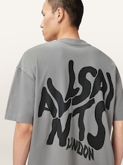 AllSaints Grey Orlando Short Sleeve Crew Neck T-Shirt - Image 2 of 9