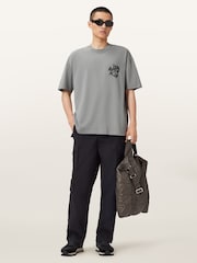 AllSaints Grey Orlando Short Sleeve Crew Neck T-Shirt - Image 3 of 9