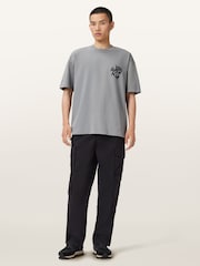 AllSaints Grey Orlando Short Sleeve Crew Neck T-Shirt - Image 5 of 9