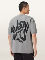 AllSaints Grey Orlando Short Sleeve Crew Neck T-Shirt - Image 7 of 9