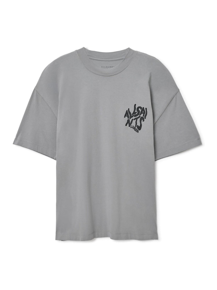 AllSaints Grey Orlando Short Sleeve Crew Neck T-Shirt - Image 9 of 9