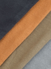 Grey/Black/Khaki Green/Tan Brown Short Sleeve Stag Embroidered T-Shirts 4 Pack (3-16yrs) - Image 7 of 8