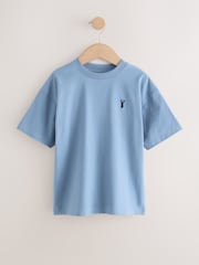 Mineral Green/Blue Short Sleeve Stag Embroidered T-Shirts 4 Pack (3-16yrs) - Image 2 of 8