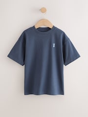 Mineral Green/Blue Short Sleeve Stag Embroidered T-Shirts 4 Pack (3-16yrs) - Image 5 of 8