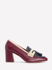 Boden Red Sol Block Heeled Penny Loafers - Image 2 of 5
