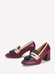 Boden Red Sol Block Heeled Penny Loafers - Image 3 of 5