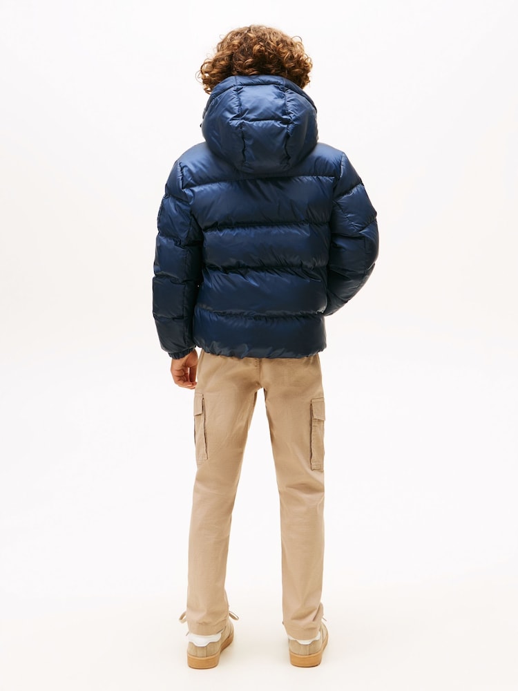 Tommy Hilfiger Blue Essential Down Puffer Jacket - Image 2 of 5 Tommy Hilfiger Blue Essential Down Puffer Jacket - Image 2 of 5