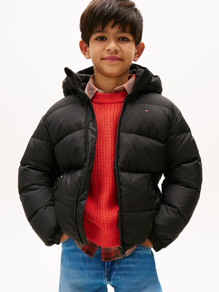 Tommy Hilfiger Black Essential Down Puffer Jacket - Image 1 of 5
