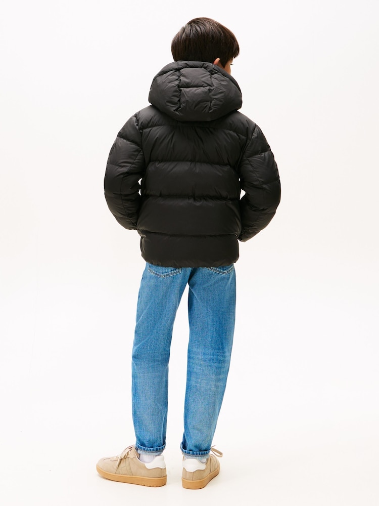 Tommy Hilfiger Black Essential Down Puffer Jacket - Image 2 of 5 Tommy Hilfiger Black Essential Down Puffer Jacket - Image 2 of 5