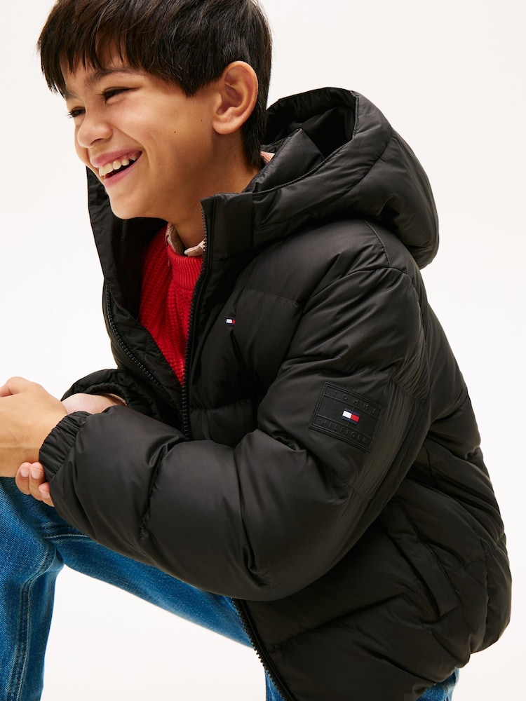 Tommy Hilfiger Black Essential Down Puffer Jacket Years Childrens