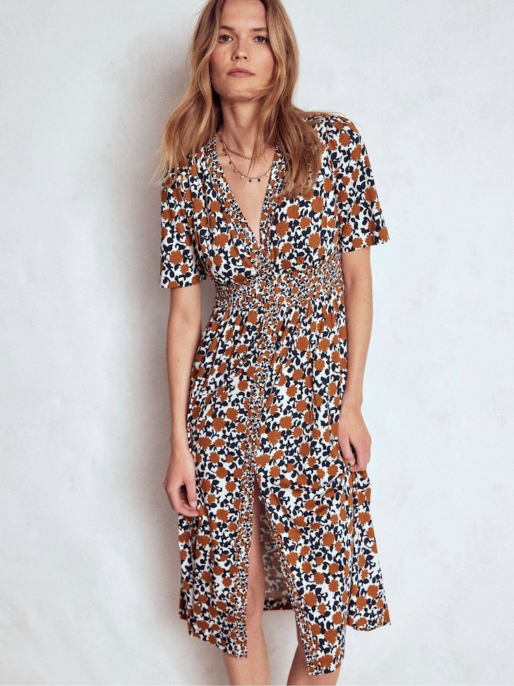 Boden Brown Natalia Jersey Tea Dress - Image 2 of 6