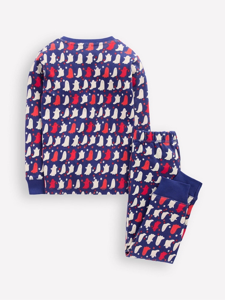 Boden Blue Snug Glow-In-The-Dark Halloween Pyjamas - Image 2 of 3