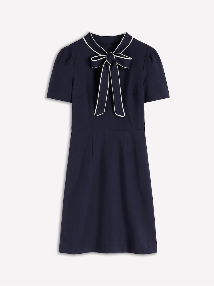 Boden Blue Pussy Bow Short Dress - Image 1 of 1
